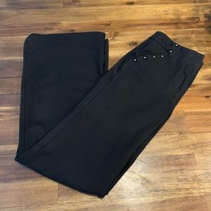 WHBM Slim Flare High Waist Black Dress Pant